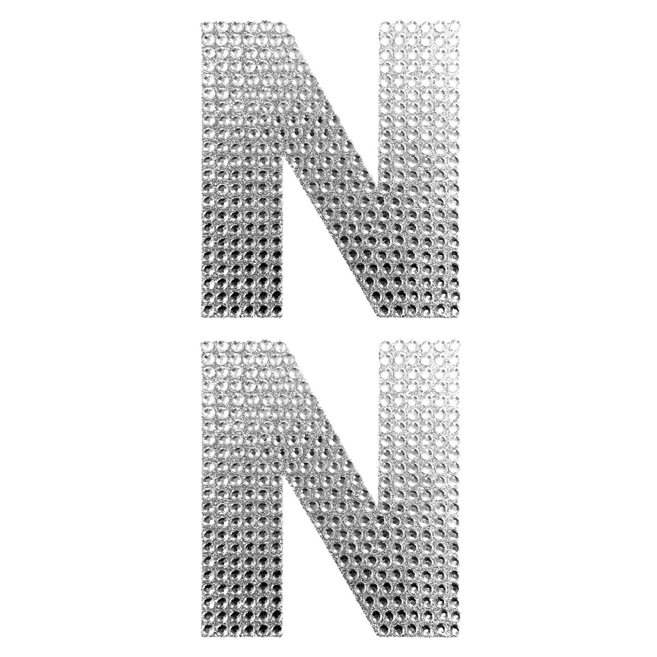2 Pcs. 4" Rhinestone Stickers - N Silver (24 Packs)