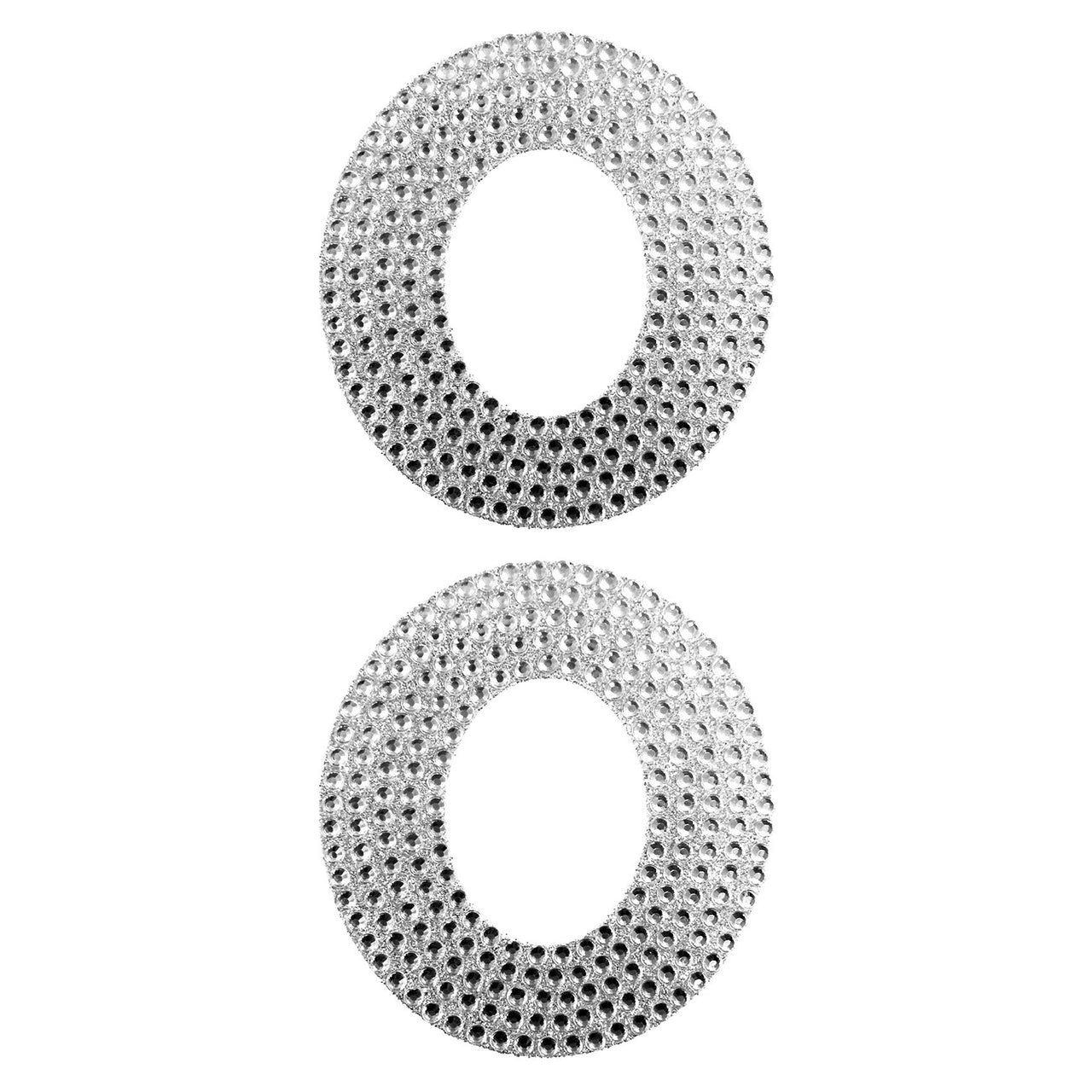 2 Pcs. 4" Rhinestone Stickers - O Silver (24 Packs)
