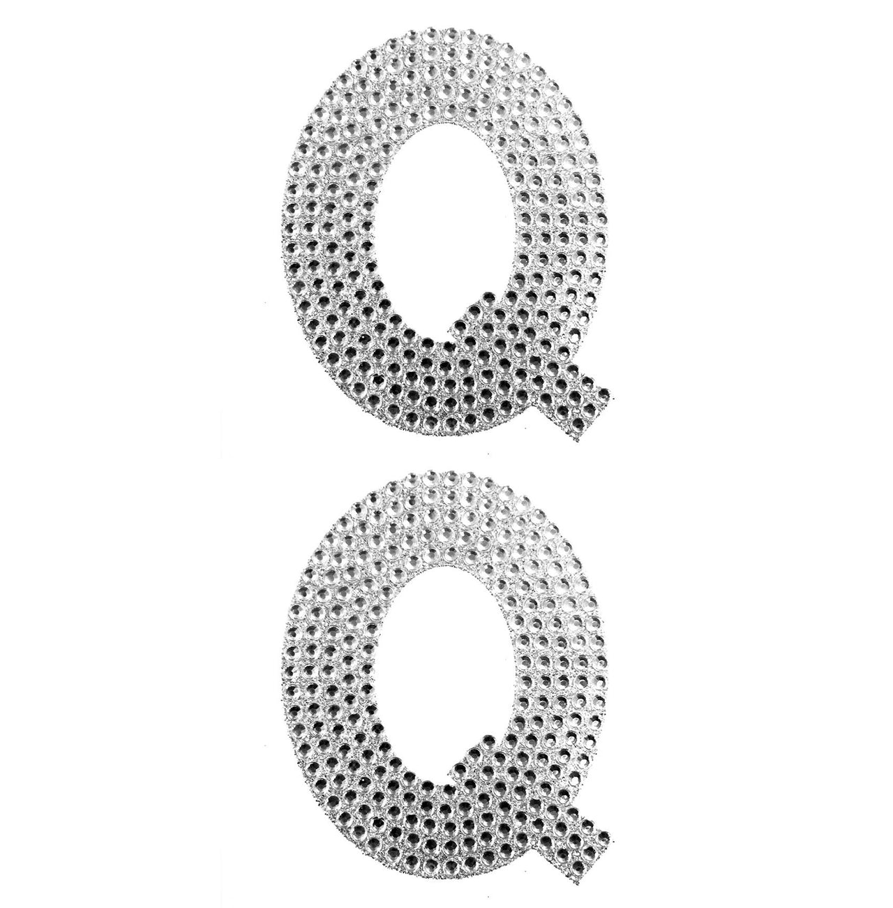 2 Pcs. 4" Rhinestone Stickers - Q Silver (24 Packs)