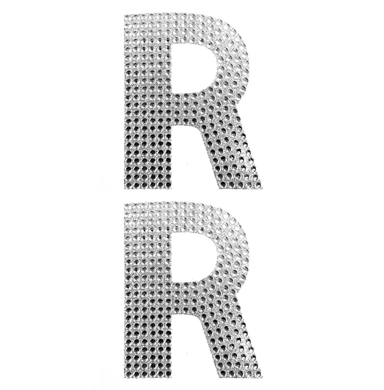 2 Pcs. 4" Rhinestone Stickers - R Silver (24 Packs)