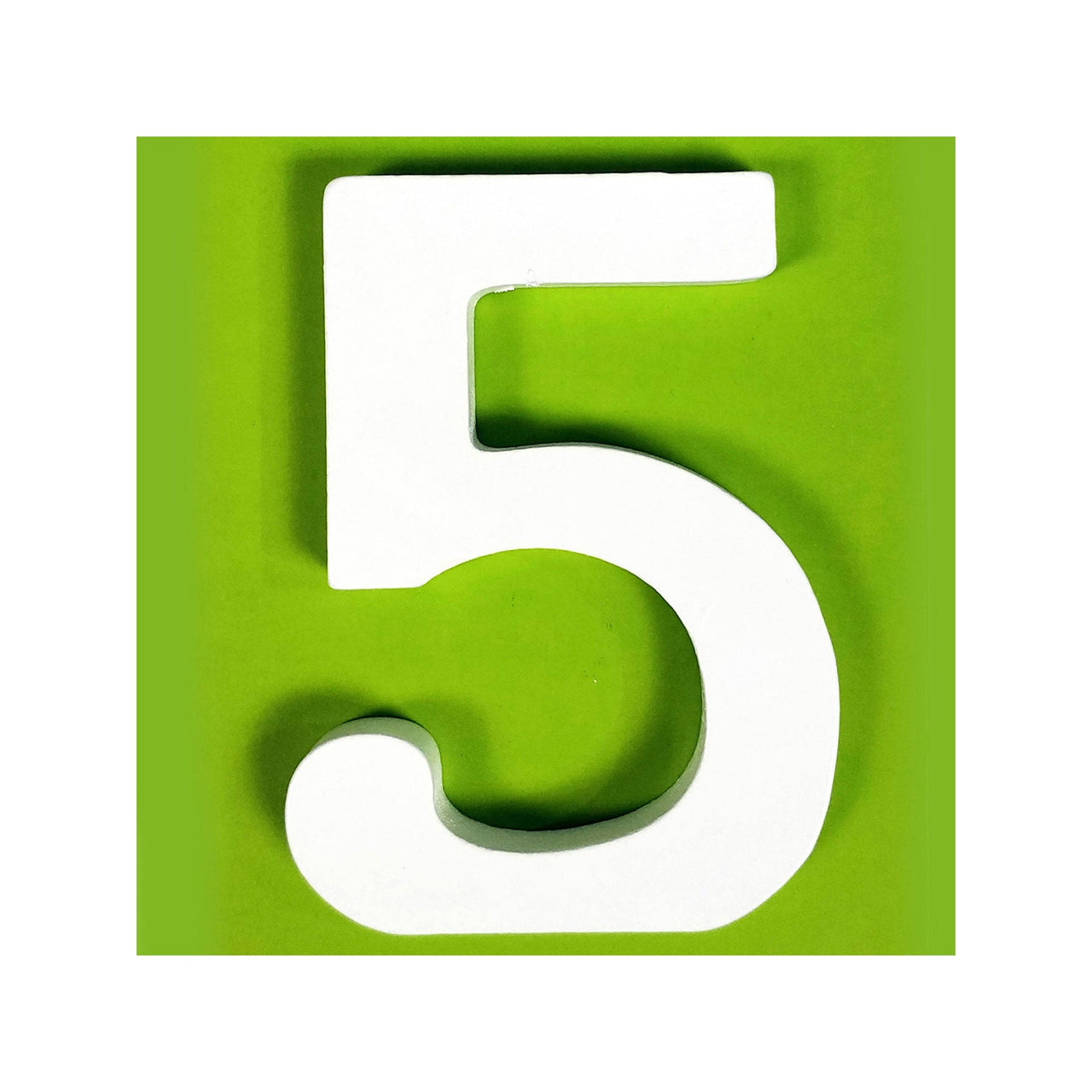 11 cm White Wood Shape - #5 (24 Packs)