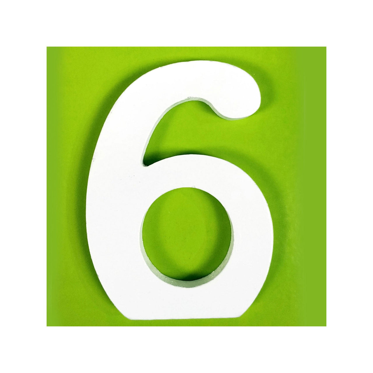 11 cm White Wood Shape - #6 (24 Packs)