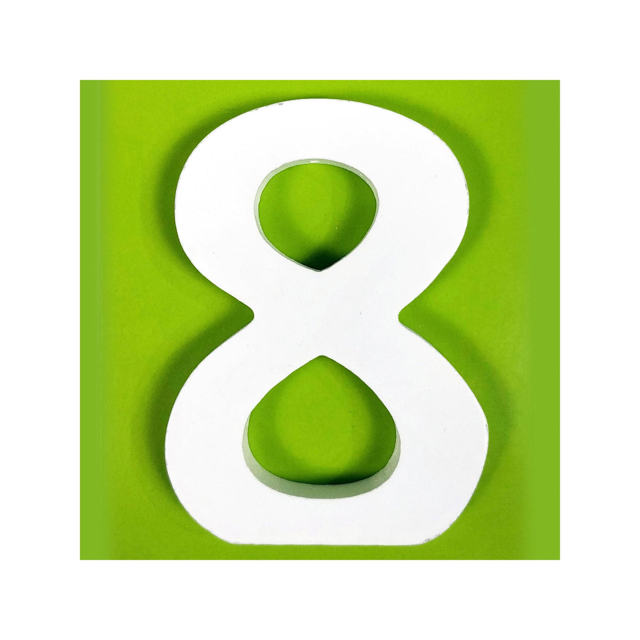 11 cm White Wood Shape - #8 (24 Packs)