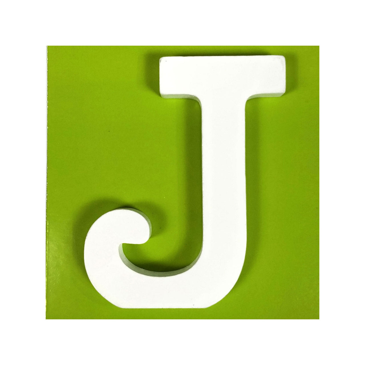 11 cm White Wood Shape - J (24 Packs)