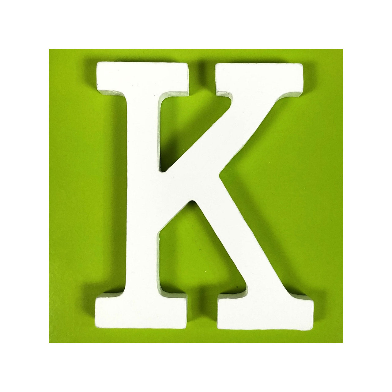 11 cm White Wood Shape - K (24 Packs)