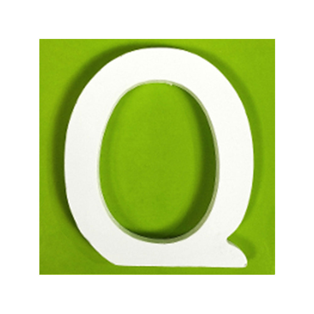 11 cm White Wood Shape - Q (24 Packs)