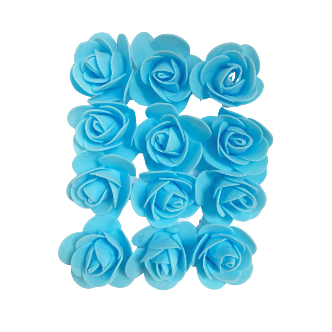 12 Pcs. 4 cm Foam Roses - Light Blue (24 Packs)