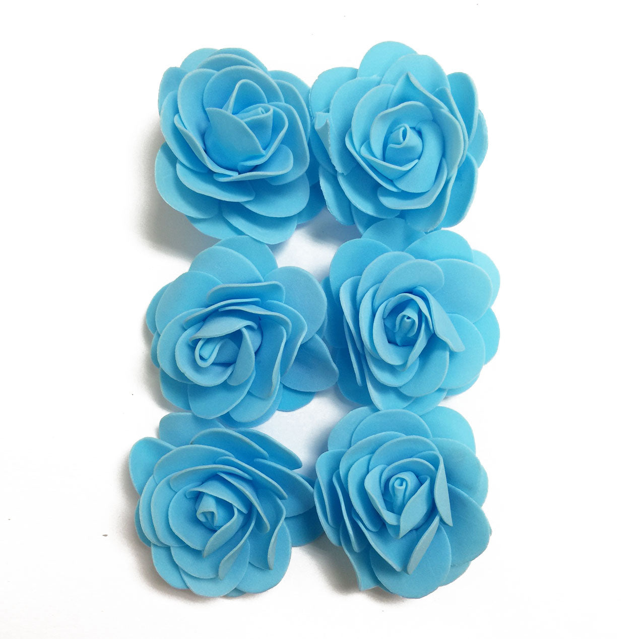 6 Pcs. 5 Cm Foam Roses - Light Blue (24 Packs)