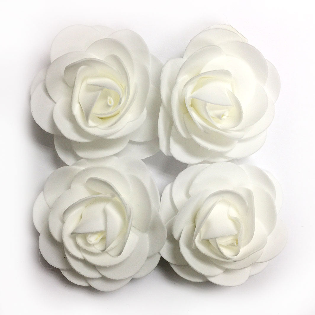4 Pcs. 8 Cm Foam Roses-White (24 Packs)