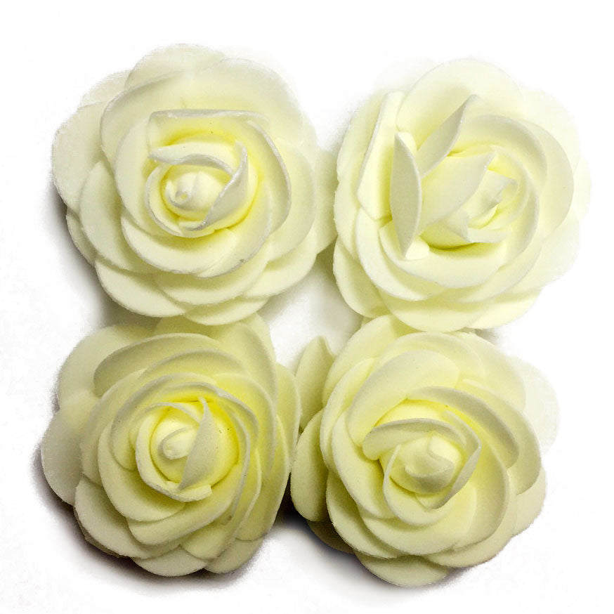 4Pc 8Cm Foam Roses-Beige (24 Packs)