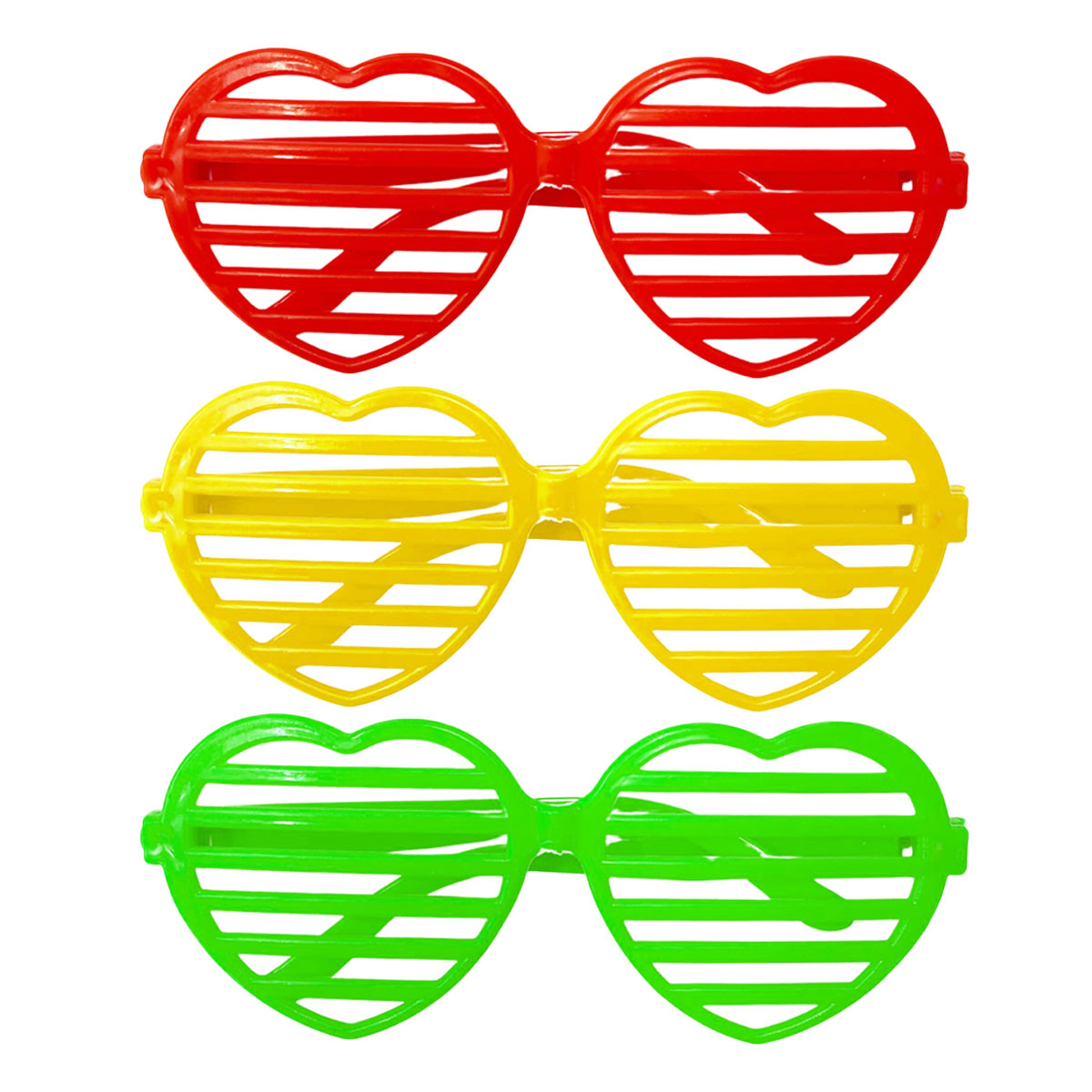 3 Pcs. Heart Shutter Glasses - Assorted (24 Packs)