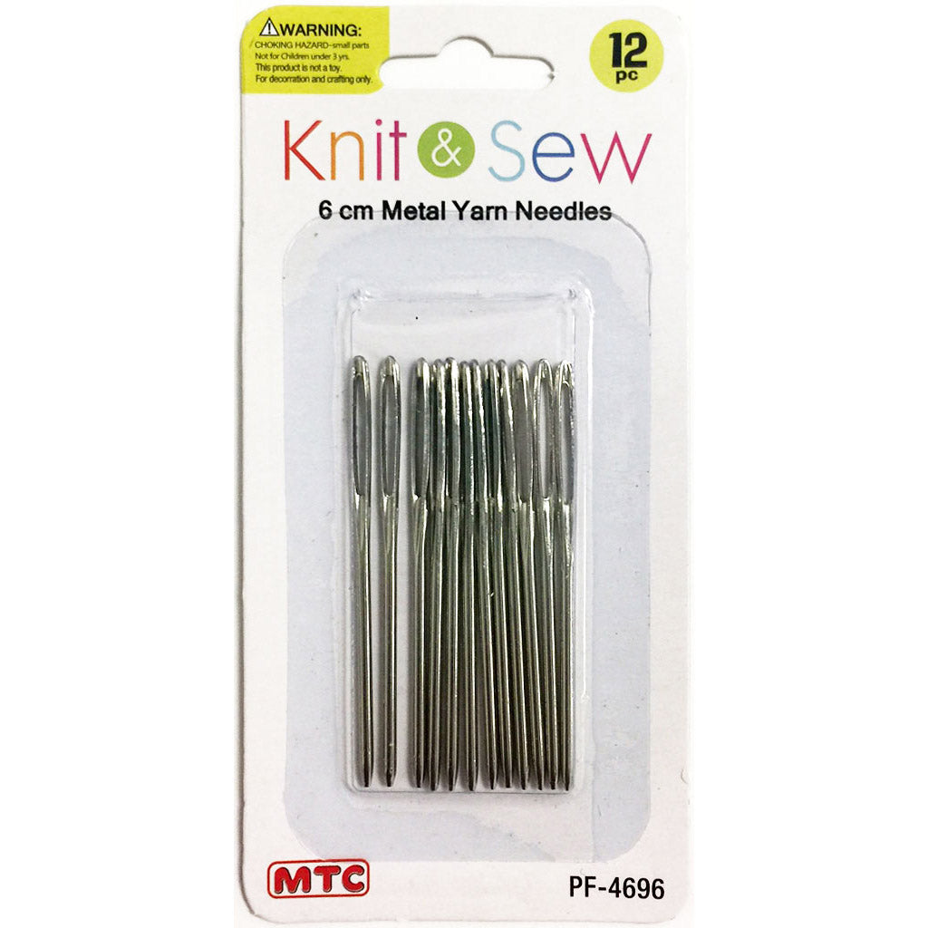 12 Pcs. 6 cm Metal Yarn Needles (24 Packs)