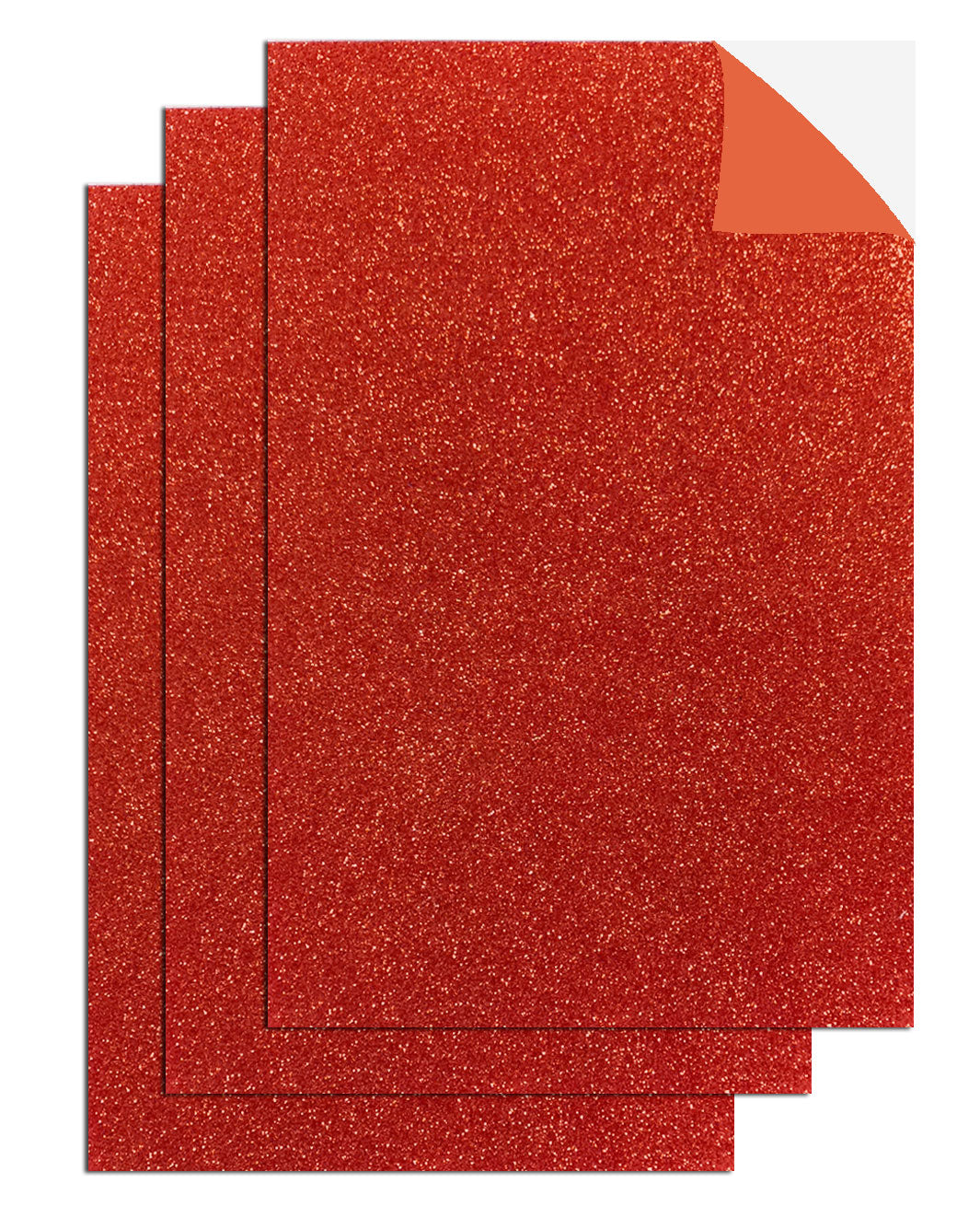 3 Pcs. 8"x12" Adhesive Glittered Eva Sheets - Red (24 Packs)