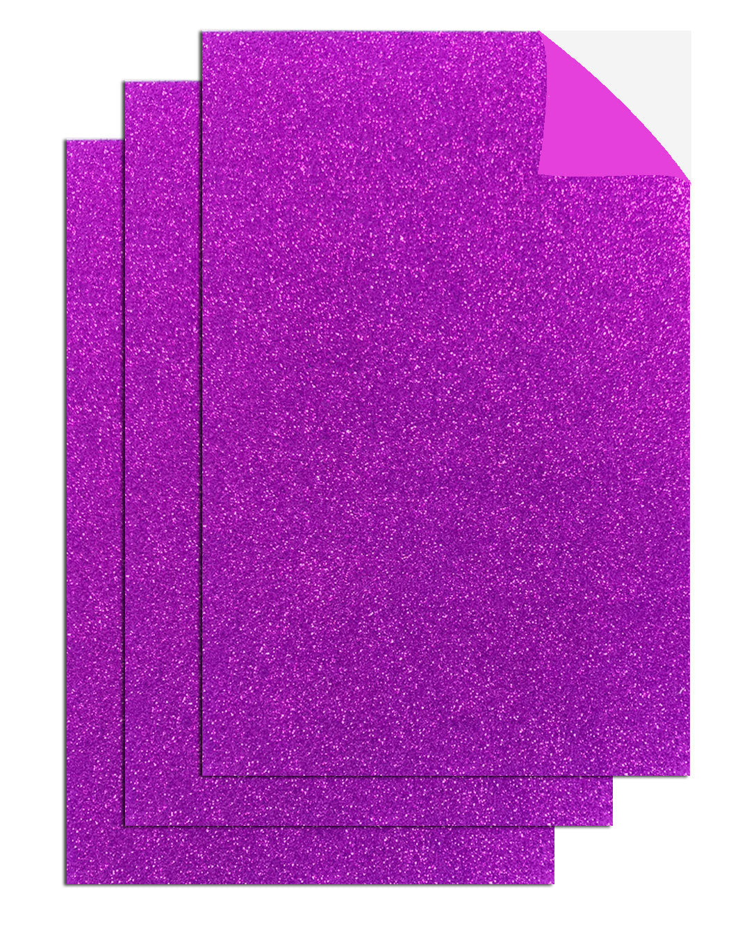 3 Pcs. 8"x12" Adhesive Glittered Eva Sheets - Magenta (24 Packs)