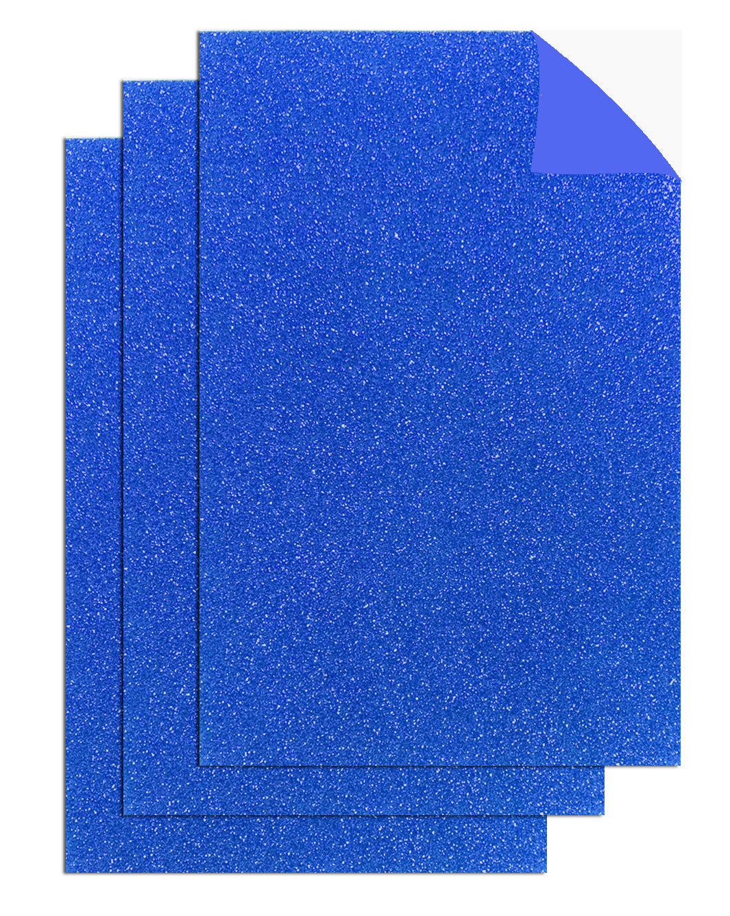 3 Pcs. 8"x12" Adhesive Glittered Eva Sheets - Blue (24 Packs)
