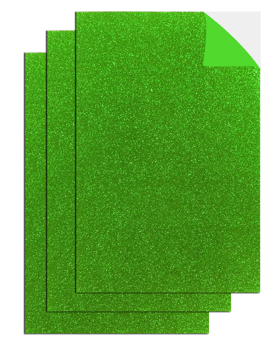 3 Pcs. 8"x12" Adhesive Glittered Eva Sheets - Green (24 Packs)