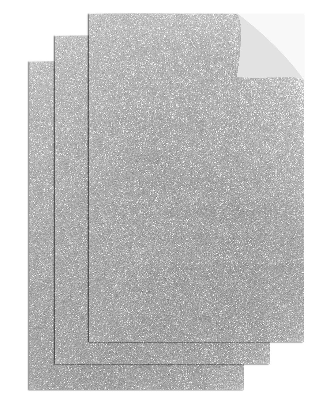 3 Pcs. 8"x12" Adhesive Glittered Eva Sheets - Silver (24 Packs)