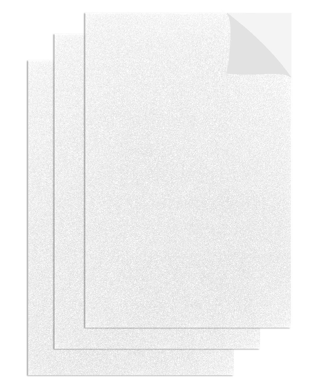 3 Pcs. 8"x12" Adhesive Glittered Eva Sheets - White (24 Packs)