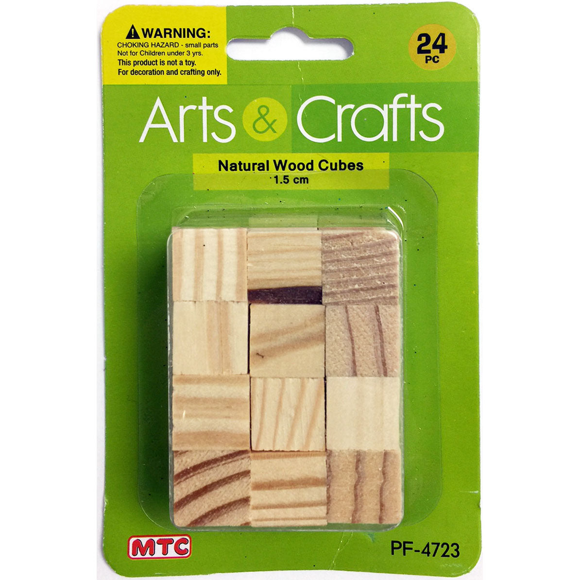 24 Pcs. 1.5 cm Natural Wood Cubes (24 Packs)