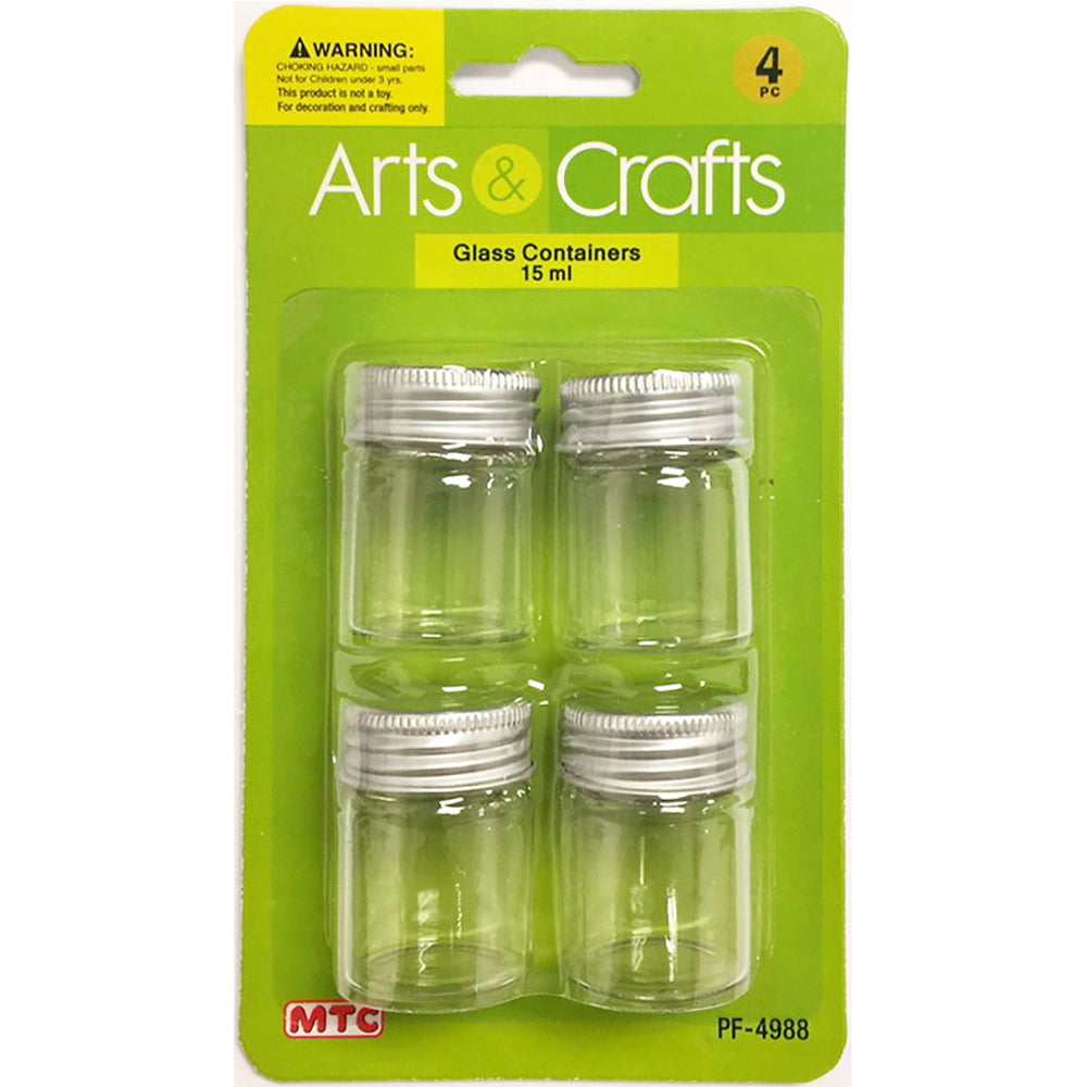 4Pc 15Ml Glass Bottles (24 Packs)