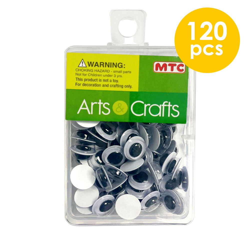 120 Pcs. 1 cm Self Adhesive Wiggle Eyes (24 Packs)