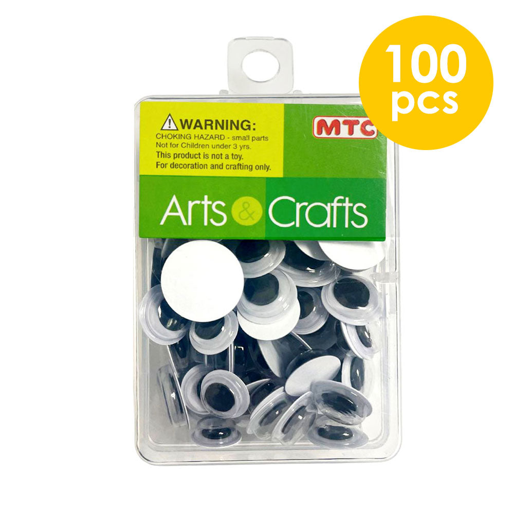 100 Pcs. Assorted Sizes Self Adhesive Wiggle Eyes (24 Packs)