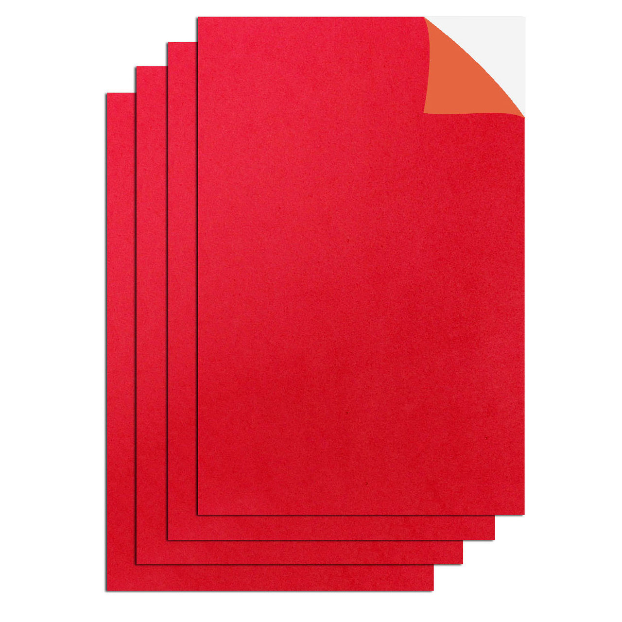 4 Pcs. 8"x12" Adhesive Eva Sheets - Red (24 Packs)
