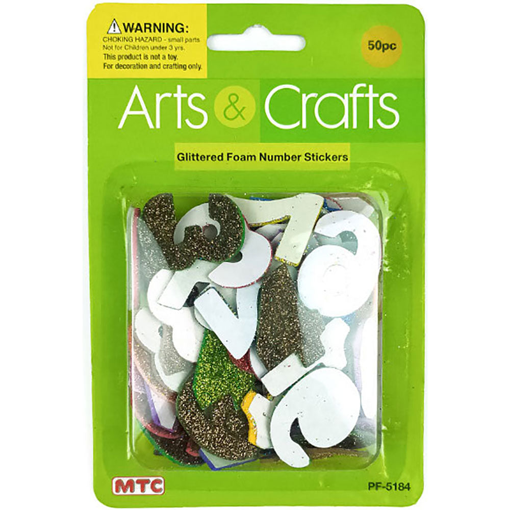 50 Pcs. Glittered Foam Number Stickers (24 Packs)