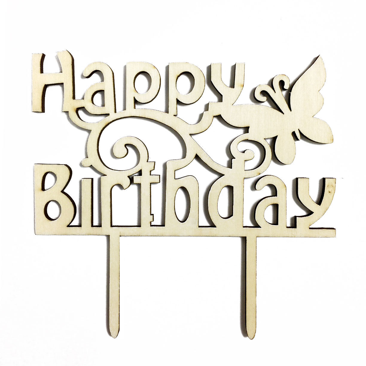 6" Wood Letter Pick - Happy Birthday (24 Packs)