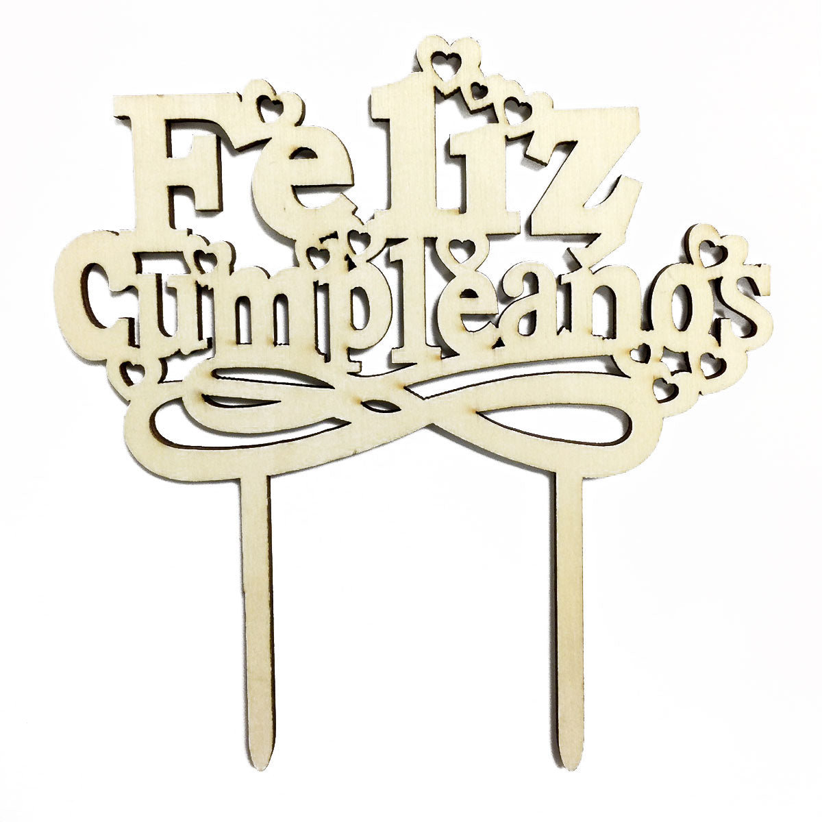6" Wood Letter Pick - Feliz Cumpleanos (24 Packs)