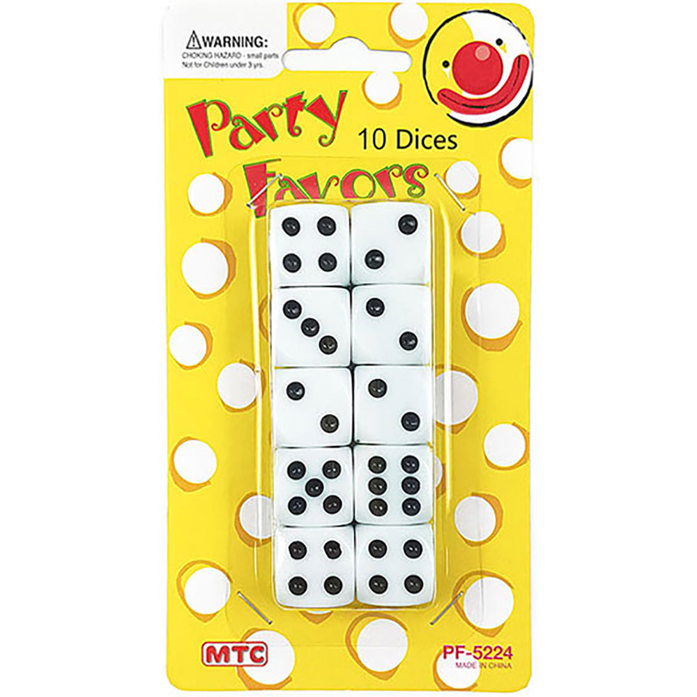 10 Pcs. 15 mm White Dice (24 Packs)