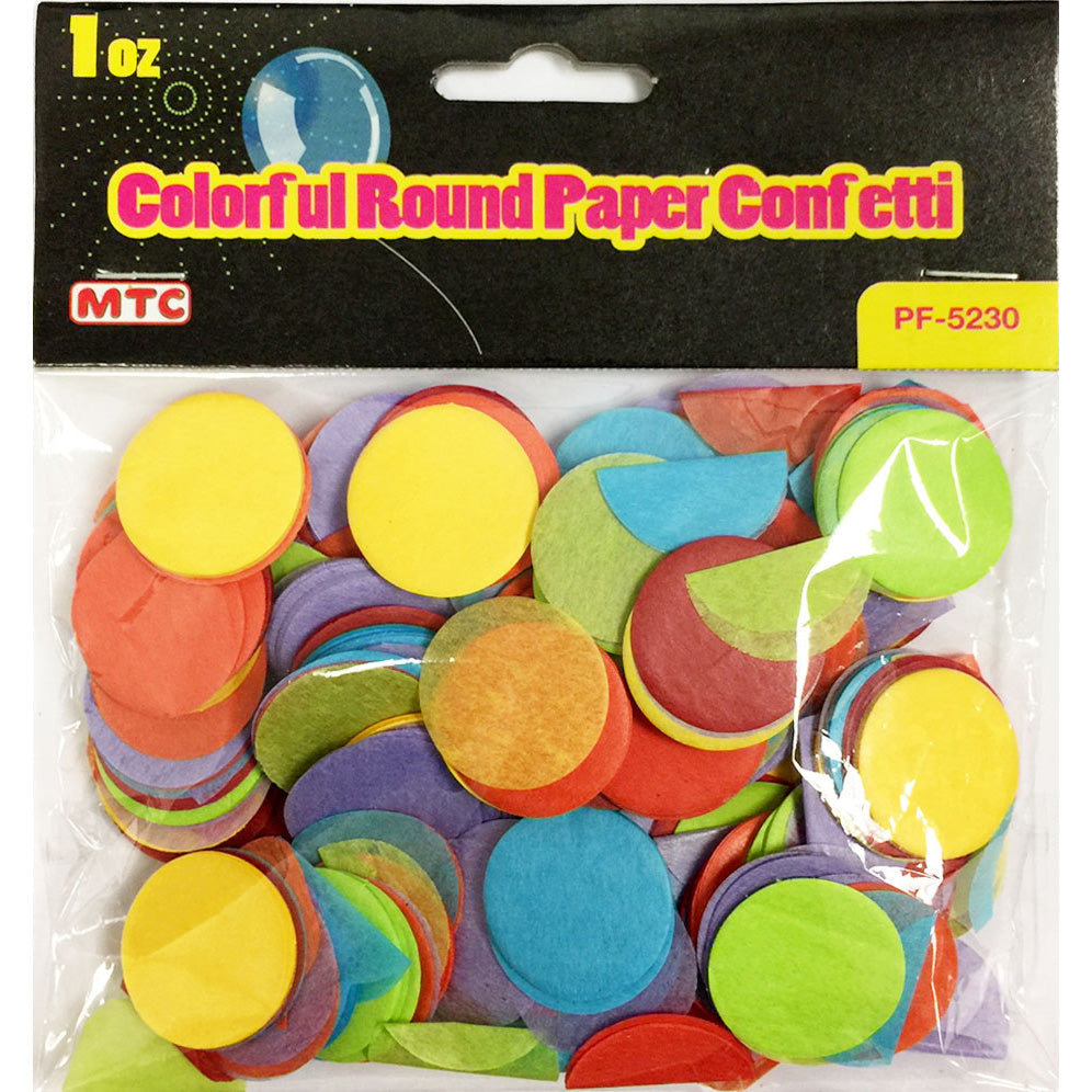 1 Oz. Colorful Round Paper Confetti (24 Packs)