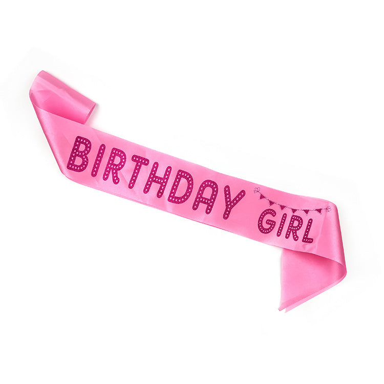 Birthday Girl Glittered Sash Birthday (24 Packs)
