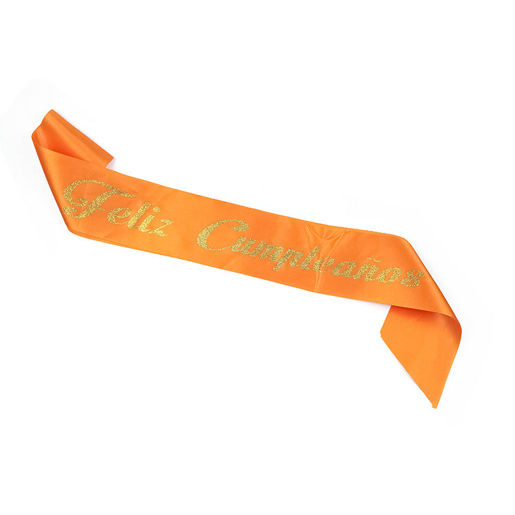 Feliz Cumpleanos Glittered Sash (24 Packs)