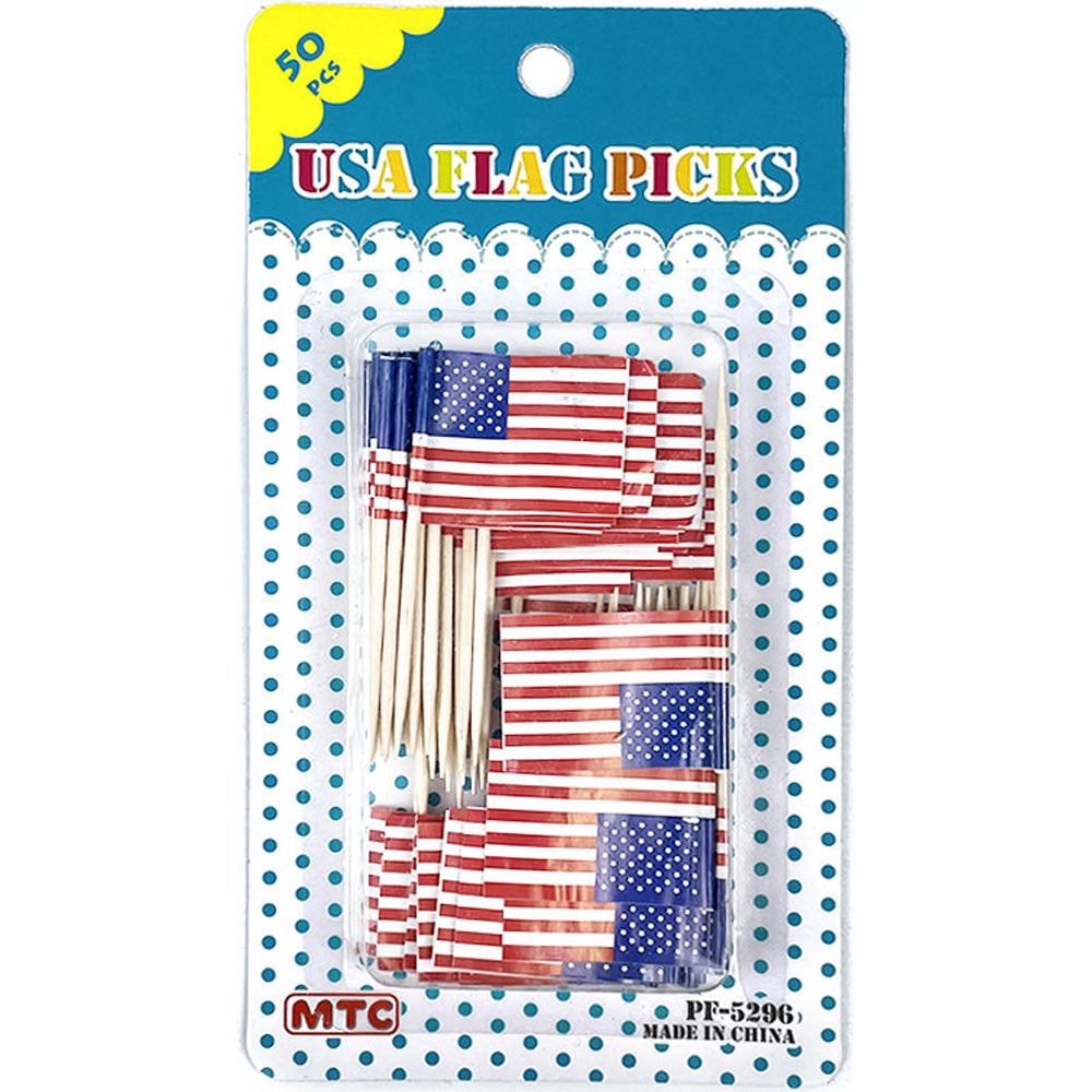50 Pcs. USA Flag Picks (24 Packs)