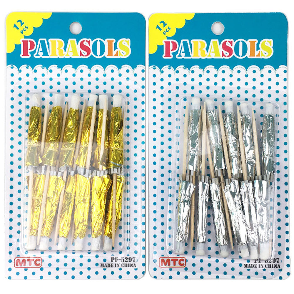 12 Pcs. Parasols - Gold Silver(24 Packs)