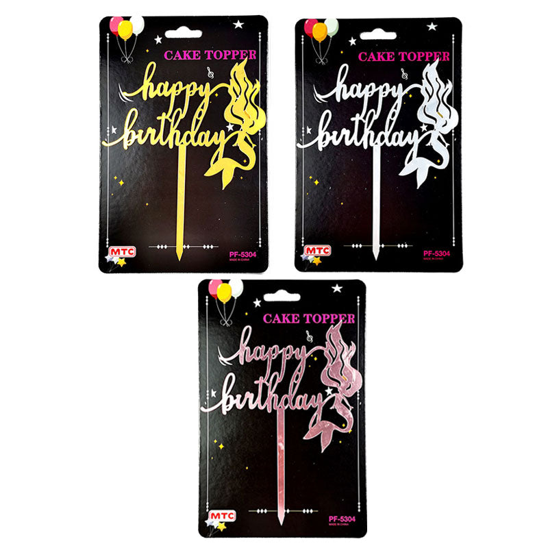 Plastic Cake Topper Birthday Mermaid - Assorted (24 Packs)