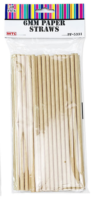 50 Pcs. 6 mm Paper Straw - Brown (24 Packs)