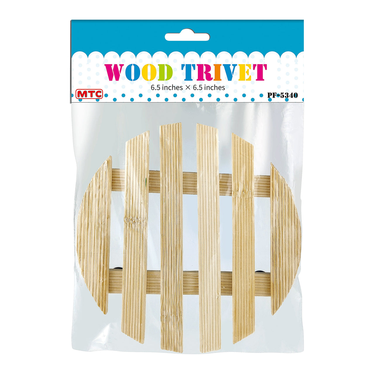 7" Round Wood Trivet (24 Packs)