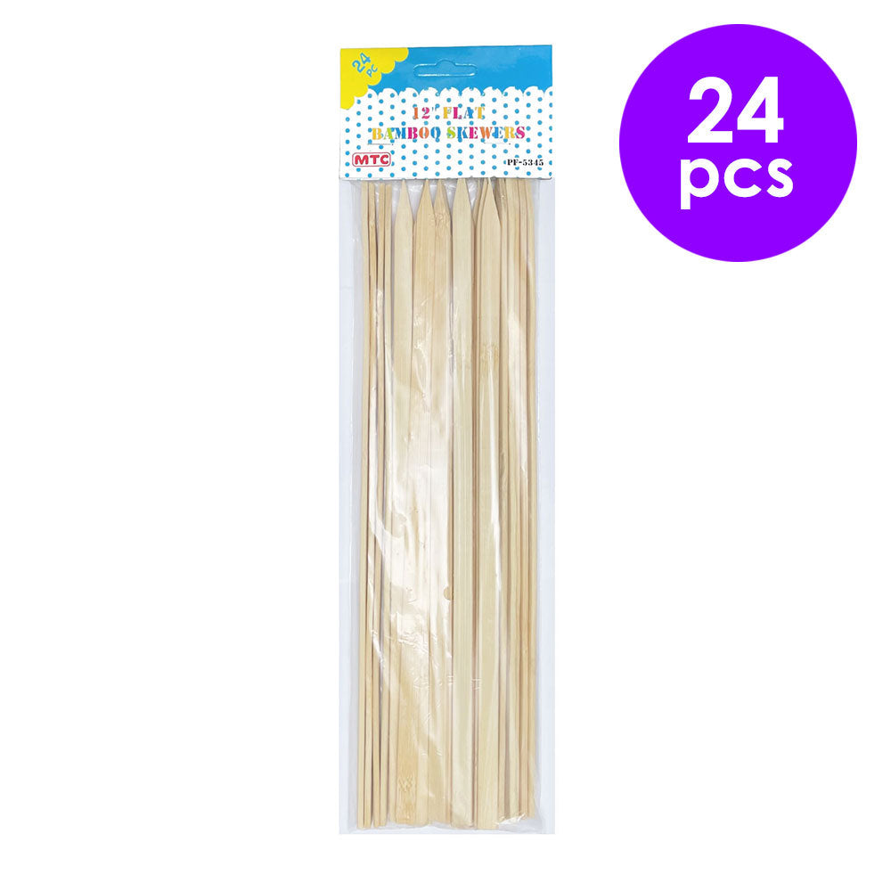 24 Pcs. 12" Flat Bamboo Skewers (24 Packs)