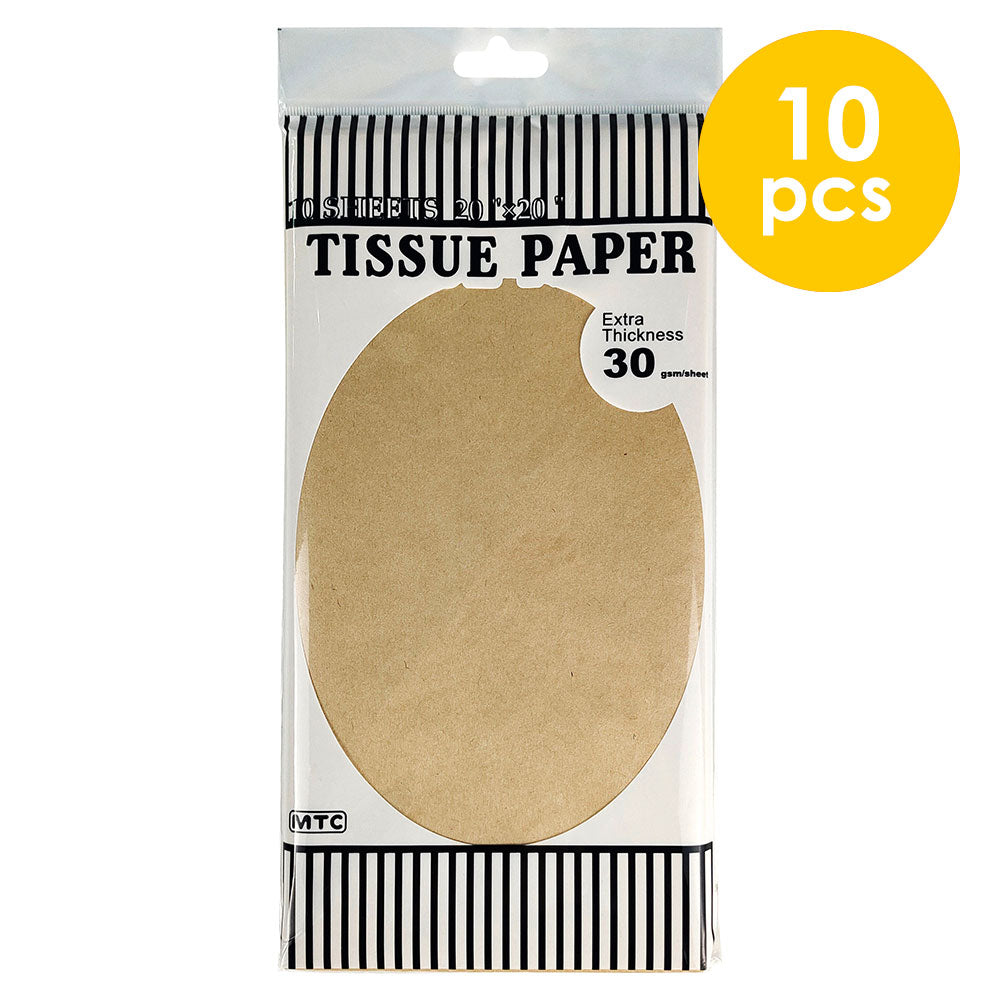 10 Pcs. 20"x20" Tissue Paper-Kraft (24 Packs)