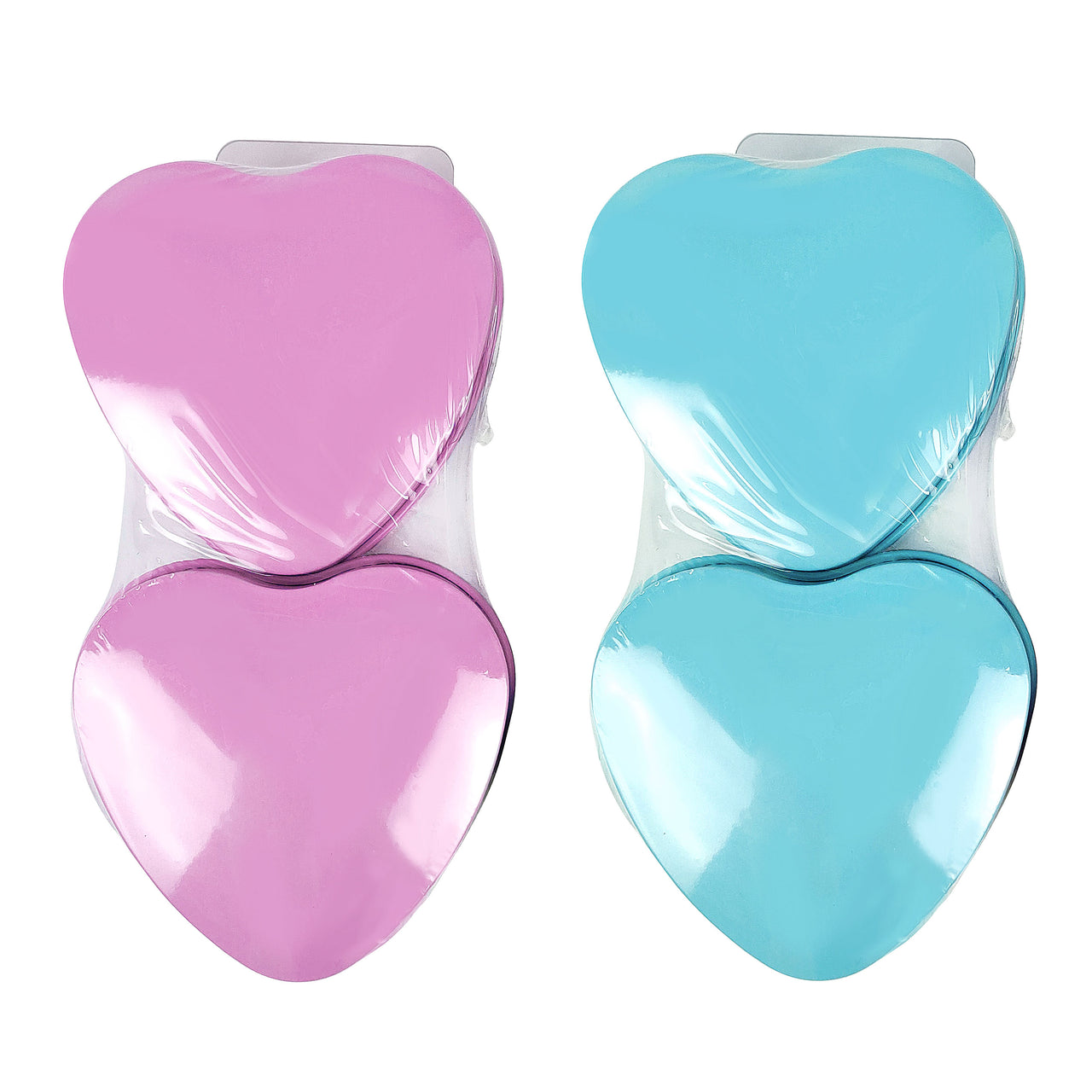 2 Pcs. 7x7x3.5 Cm Heart Tin Box - Pink Blue (24 Packs)