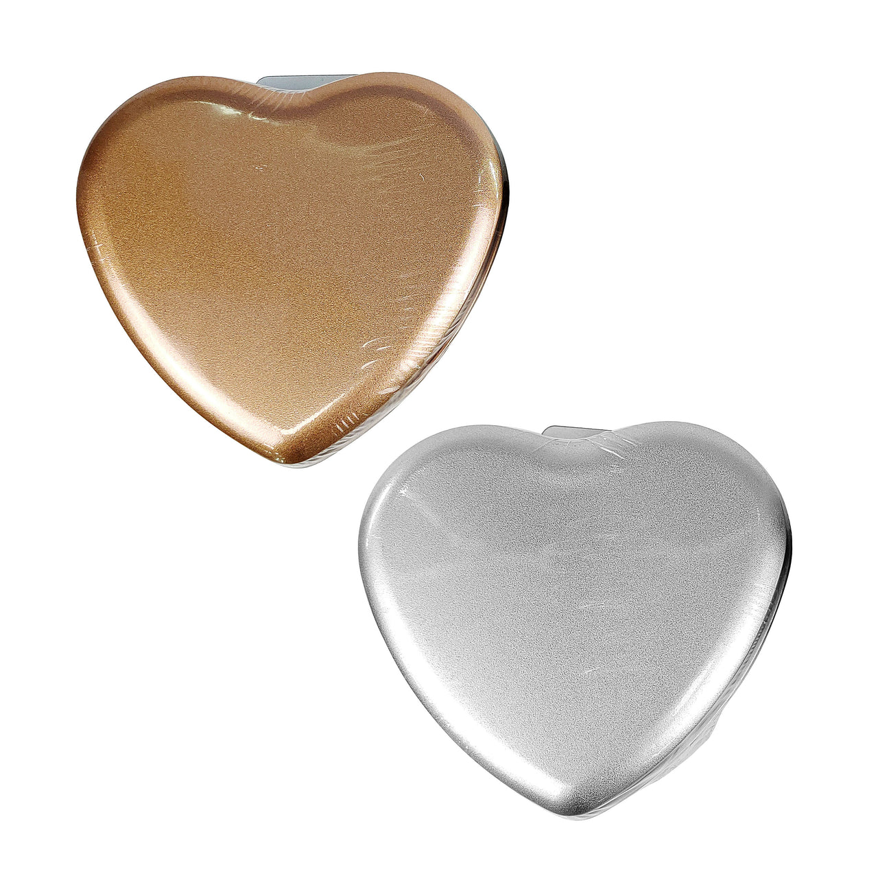 12x11x5 cm Heart Tin Box - Gold Silver(24 Packs)