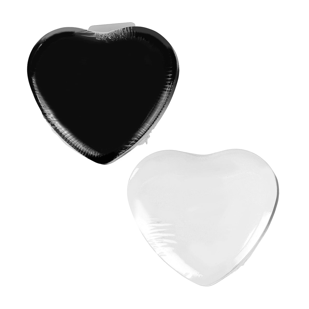 12x11x5 cm Heart Tin Box - Black White (24 Packs)