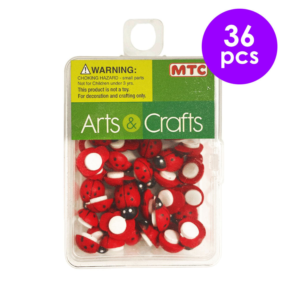 36 Pcs. 10x13 mm Painted Wooden Ladybugs (24 Packs)
