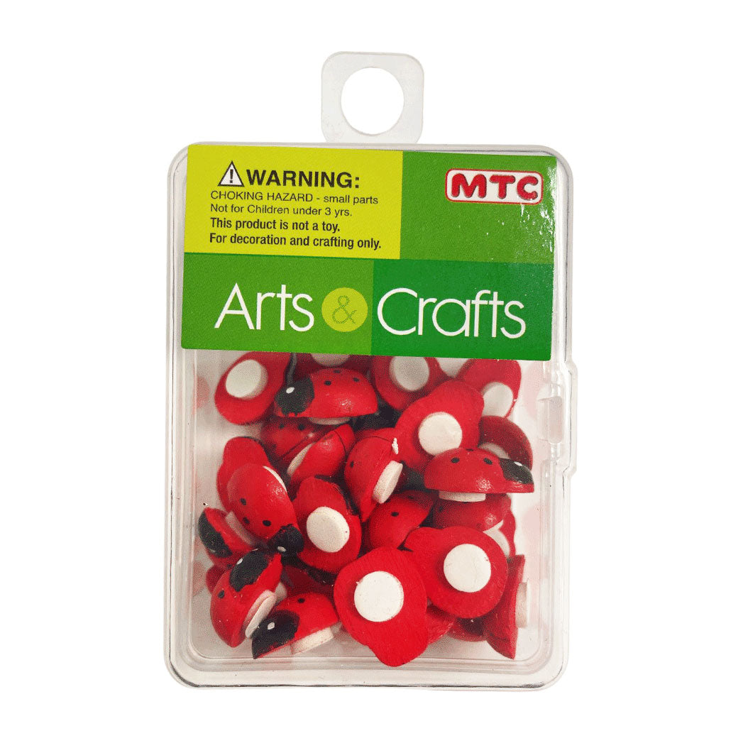 30 Pcs. 12x15 mm Painted Wooden Ladybugs (24 Packs)