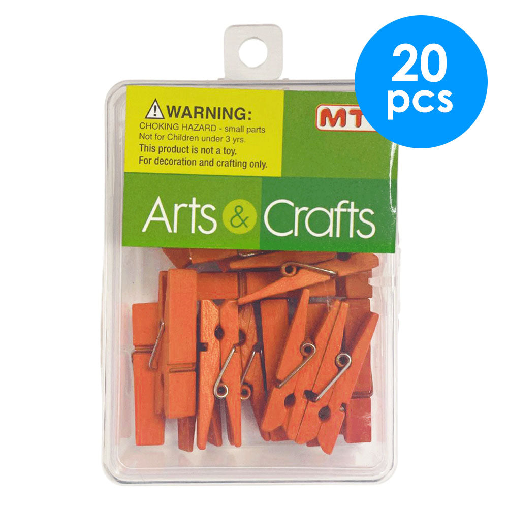 20 Pcs. 1.5 In Wood Clothes Pins - Orange (24 Packs)