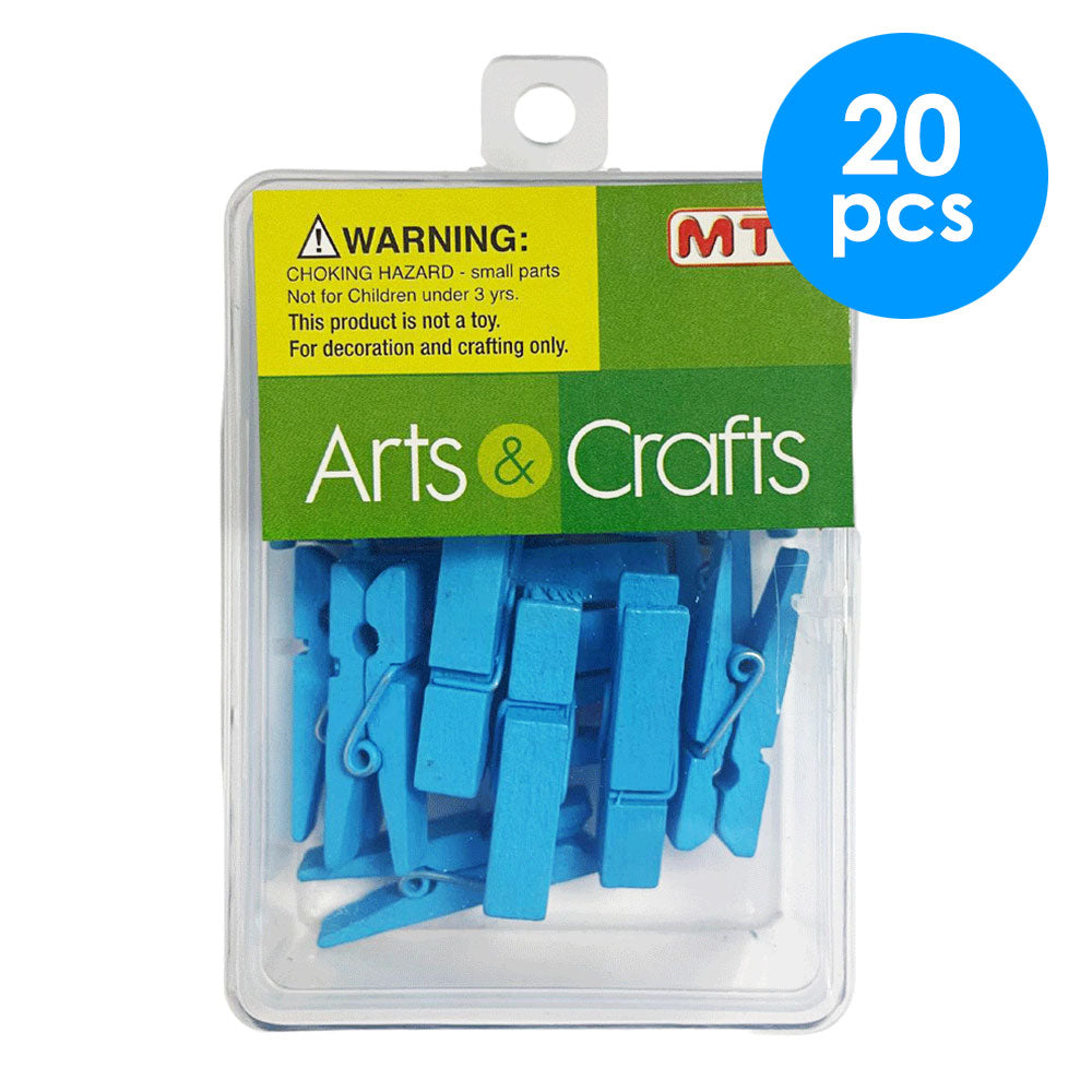 20 Pcs. 1.5 In Wood Clothes Pins - Blue (24 Packs)
