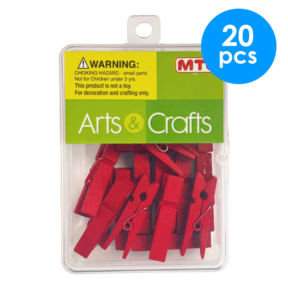 20 Pcs. 1.5 In Wood Clothes Pins - Red (24 Packs)