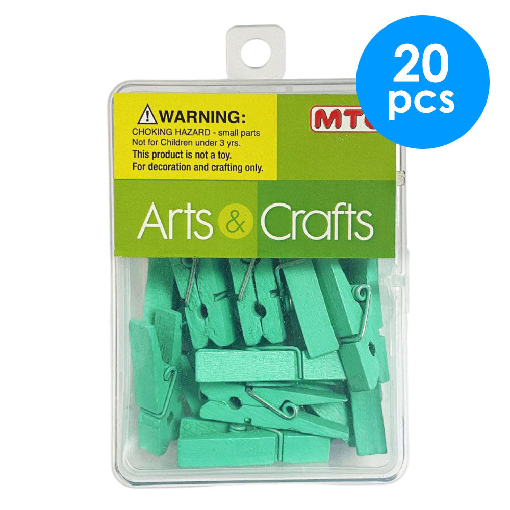20 Pcs. 1.5 In Wood Clothes Pins - Green (24 Packs)